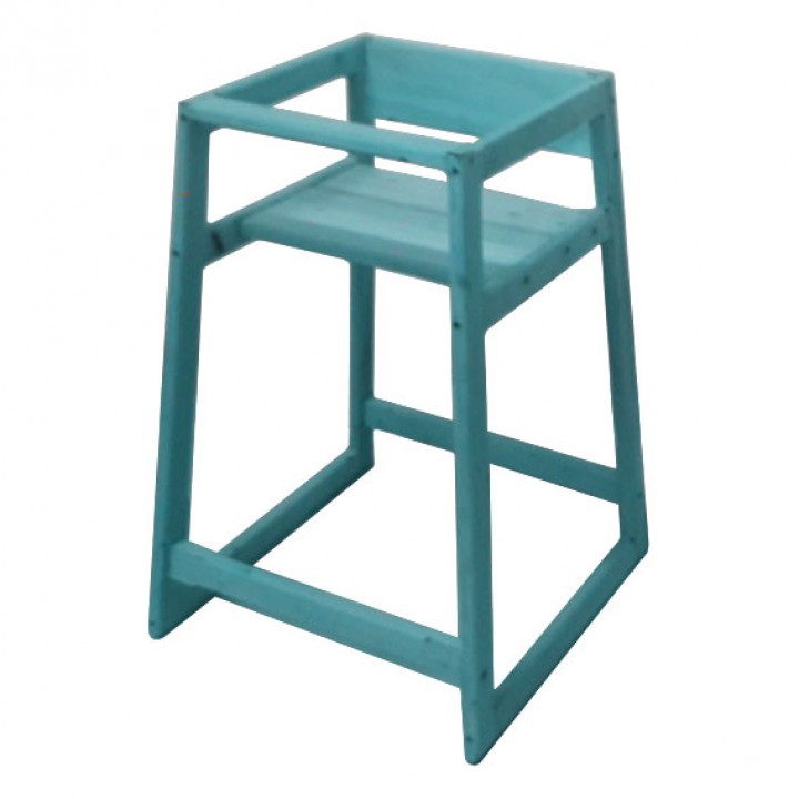 Wooden High Chair, Blue, Assembled - 1/Case