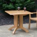 Winston 32" x 32" Teak Decor Square Molded Melamine Pedestal Table with Umbrella Hole - 1/Case