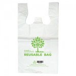 Plastic Reusable Carry Bag Green Small 400x300mm