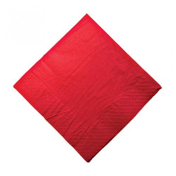 Paper Dinner Napkin Red 1/4 Fold 400x400mm