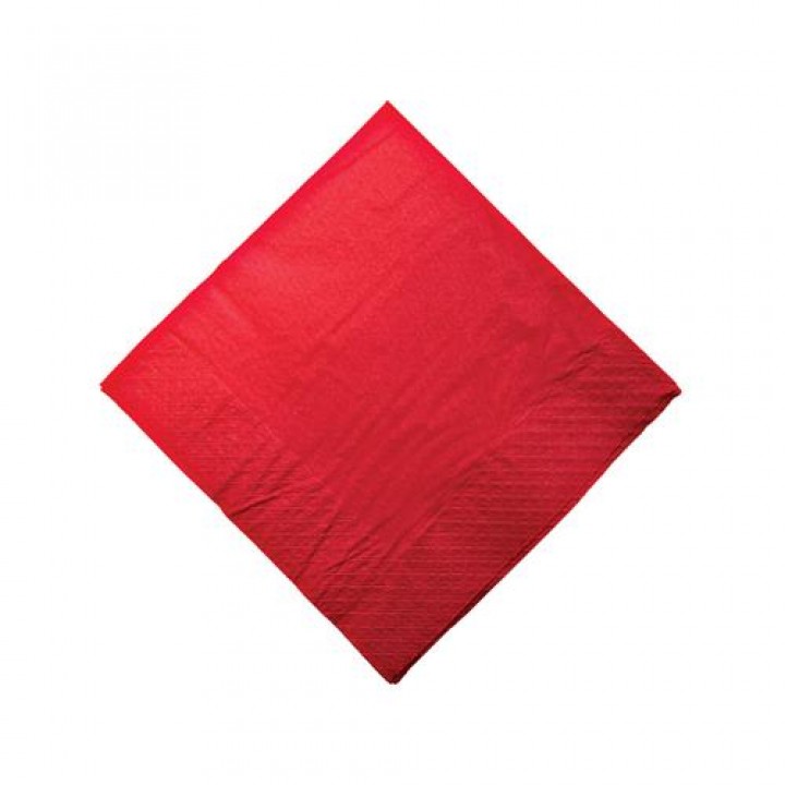Paper Lunch Napkin Red 1/4 Fold 300x300mm