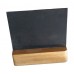 3.5" x 4" Black Board  with reclaimed teak wooden holder