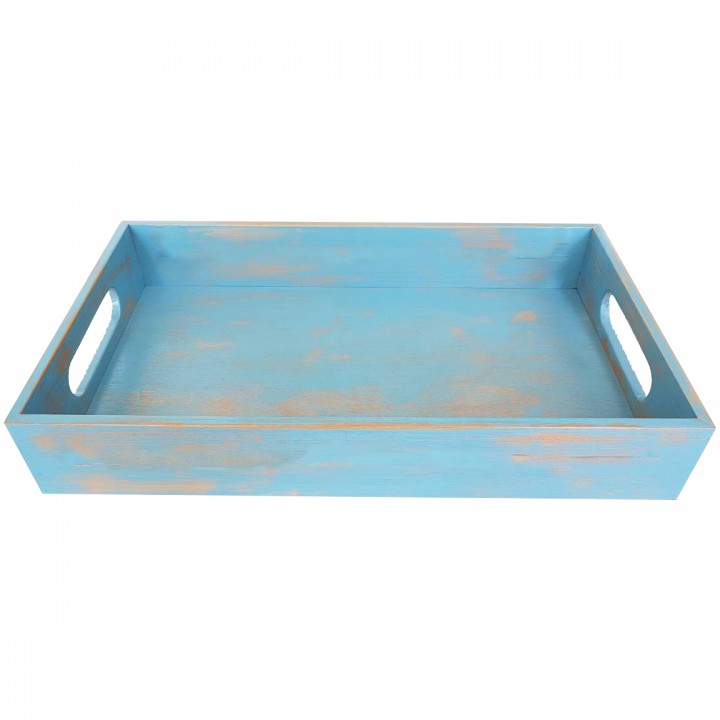 Pastry crate with handles. Rustic Blue. Raintree, Ply.