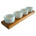 4 compartment teak tray with 4 of 2 Oz. ramekins included