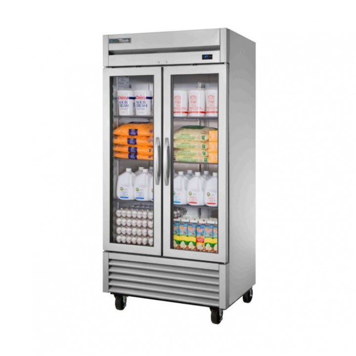 636 Ltr Upright Refrigerator, 2 Full Glass Door - 1/Case