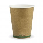 12 Oz. Hot Cup, Single-Wall, Green Stripe Design, Eco-Friendly, PLA Liner - 100/Case