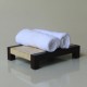 Face towel tray - teak - w/ white coco & MOP inlay - machiato color