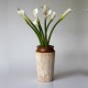 Flower vas - teak carving slatted natural color