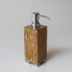 Shampoo/soap dispenser - teak white wash - stainless feet with stainless pump