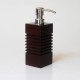 Shampoo/soap dispenser - teak grid horizontal - walnut color
stainless pump