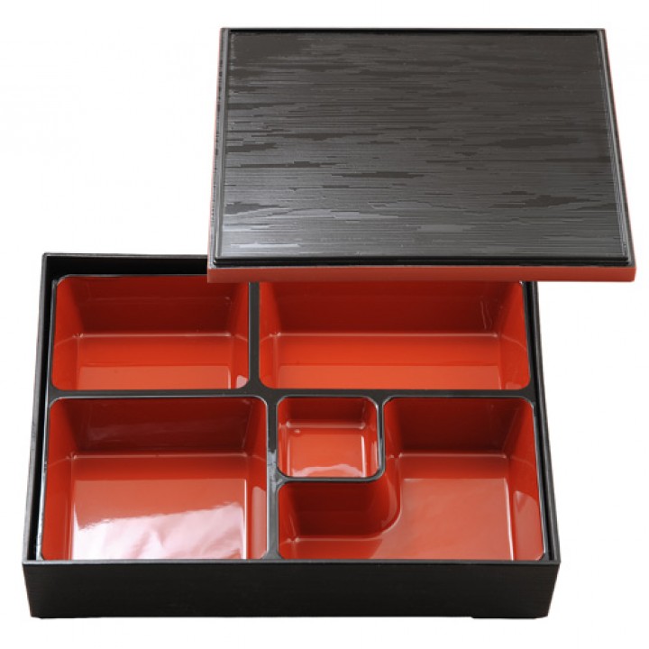 Black and Red Benton Box with Cover 10.25"