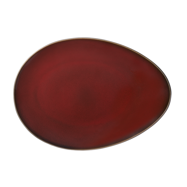 35.5cm Ellipse Plate, Rustic Collection, Crimsone - 12/Case