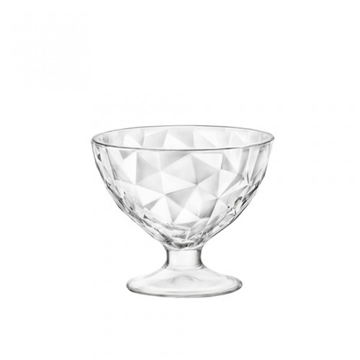 Diamond Glass Footed Dessert Bowl