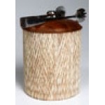 Round ice bucket - teak carving slatted natural color