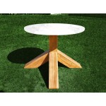 Table teak base for stone top. Elements collection.