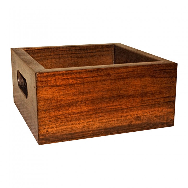 Teak wood square bowl,