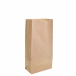127x270x77 mm Brown Block Bottom Paper Bag - 500/Case