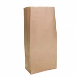 185x380x100 mm Brown Block Bottom Paper Bag - 200/Case