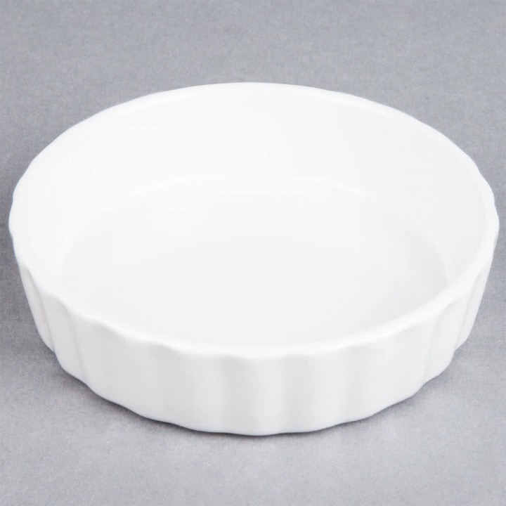 8 Oz. Creme Brulee Dish, Round Fluted, Bright White, DuraTux, EACH