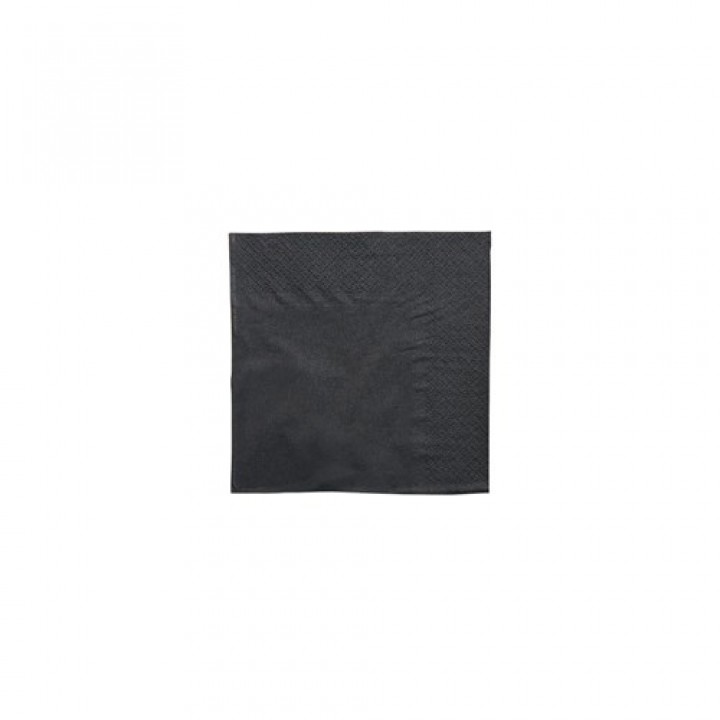 Paper Cocktail Napkin Black 1/4 Fold 240x240mm