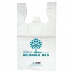 Plastic Reusable Carry Bag Blue Medium 500x370mm