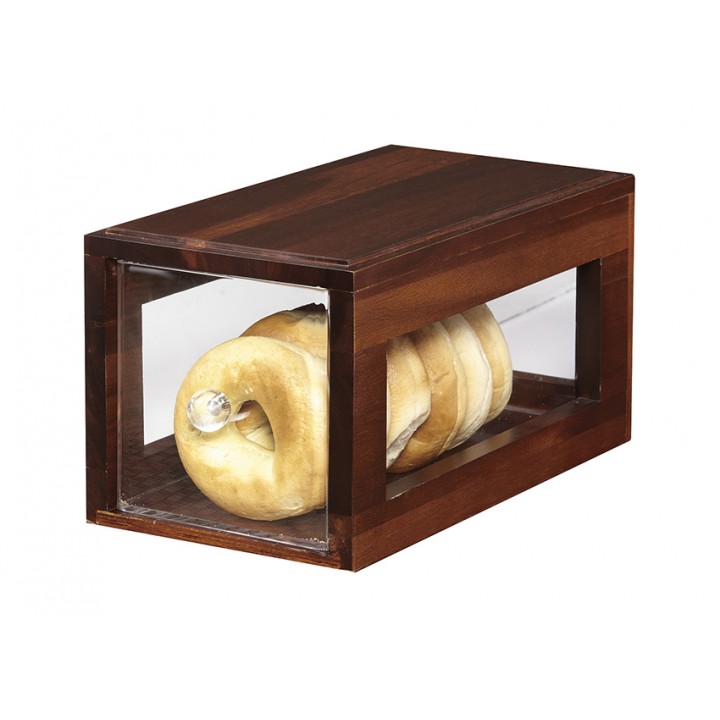 12.25''x6'' Square Stackable Wood Bread Box with Acrylic Drawer  - 1/Case