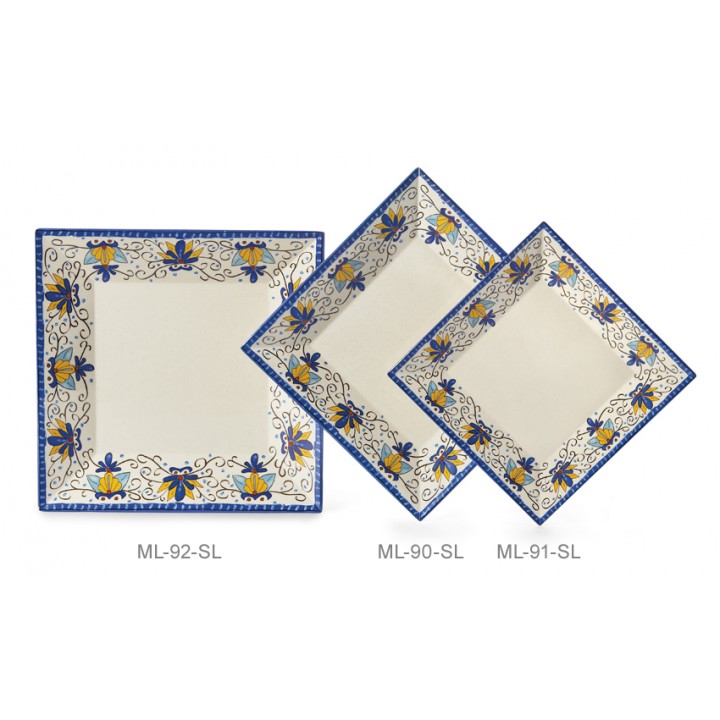 14'' Square Plate, Santa Lucia, Melamine  - 6/Case