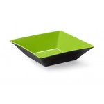 2.5 qt. Square Bowl, Green/Black, Melamine  - 6/Case