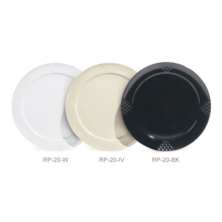 20'' Round Plate, Ivory, Melamine  - 6/Case