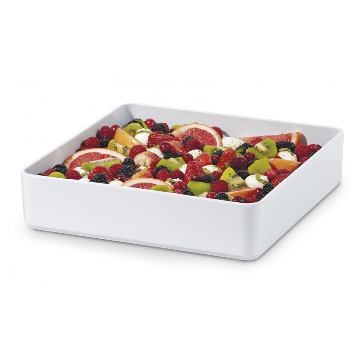 5.7 qt. Square Bowl, White, Melamine  - 6/Case