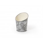 3.5'' Dia. Angled Galvanized French Fry Cup w/ Ivory Powder Coated Interior  - 72/Case