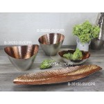 4.5 qt. Oval Copper Plated Aluminum Bowl with Hammered Finish  - 1/Case