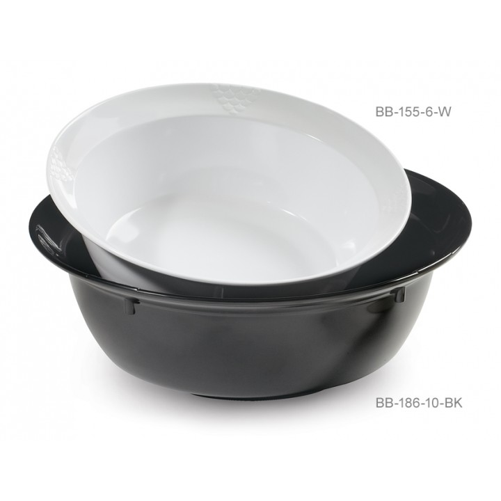 10 qt. Bowl, Black, Melamine  - 6/Case