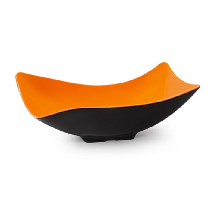 4 qt. Flare Bowl, Orange/Black, Melamine  - 3/Case