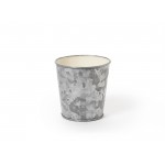3.75'' Dia. Round Galvanized French Fry Cup with Ivory Powder Coated Interior  - 72/Case