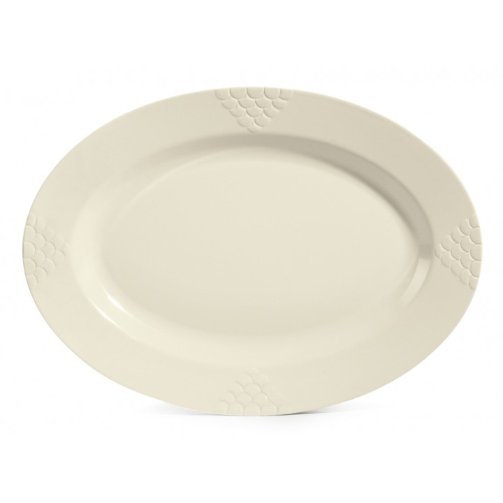 23.25''x16.75'' Oval Platter, Ivory, Melamine  - 6/Case