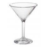 6 oz. Martini Glass, Clear, SAN  - 24/Case