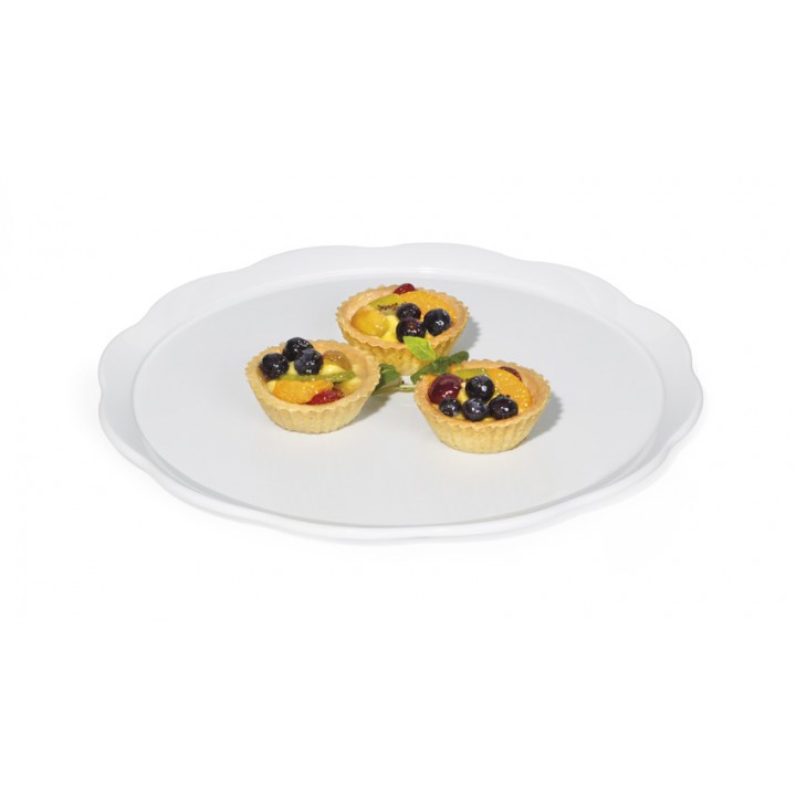 11.5'' Round Display Plate, White, Melamine  - 12/Case