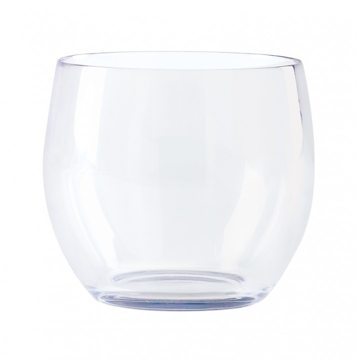8 oz. Stemless Wine Glass, Clear, SAN  - 24/Case