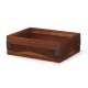 12''x9'' Rectangular Stackable Wood Display Box with Metal Brackets / Condiment Organizer  - 12/Case