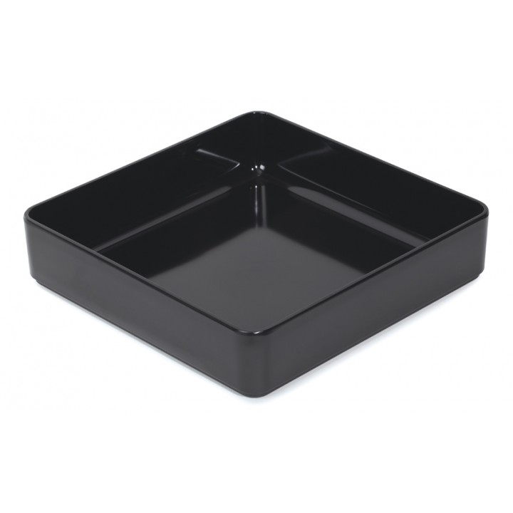 5.7 qt. Square Bowl, Black, Melamine  - 6/Case