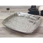 12.75'' Square Porcelain Plate with Titanium Coating in an Embossed Texture  - 1/Case