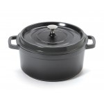 4.5 qt. Induction Ready Round Dutch Oven w/ Lid, Gray with Black Interior, Cast Alum  - 1/Case