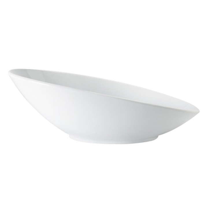 2.5 qt. Oval Cascading Bowl, White, Melamine  - 6/Case