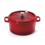 4.5 qt. Induction Ready Round Dutch Oven w/ Lid, Red with Black Interior, Cast Alum  - 1/Case
