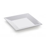 6'' Square Plate, White, Melamine  - 12/Case