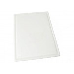 12" x 18" x 0.5" Cutting Board, Grooved, White - 6/Case