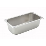1/3 Size Steam Pan, 4", 25 Ga StraiGHT-Sided, S/S - 12/Case