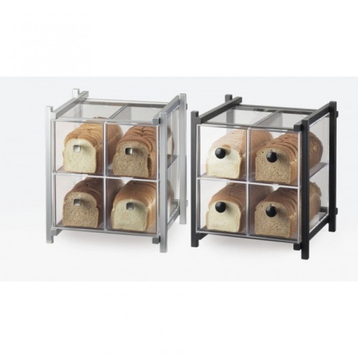 Cal-Mil 1146-74 One by One 4 Drawer Bread Case (Silver)