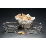 Bread Basket, Stainless Steel, Oblong 6-3/4 Lx9 Wx3 H - 36/Case